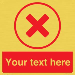 Custom red background, red cross in circle sign